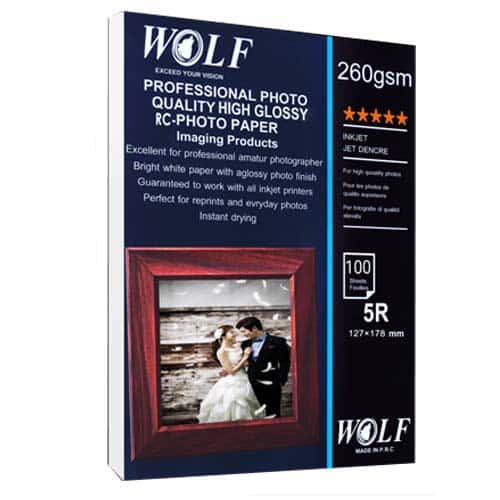 کاغذ گلاسه ولف Wolf سایز130 در180میلیمتر
