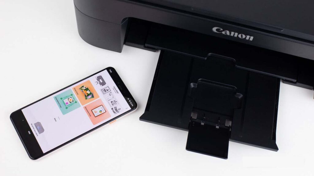Canon Print app next to Canon printer min 1